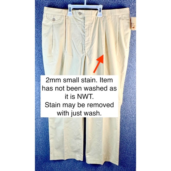NWT Vtg The Fox Collection Men's Pleated Khaki Pants 40x30 Made in USA JCPenney - Picture 11 of 14